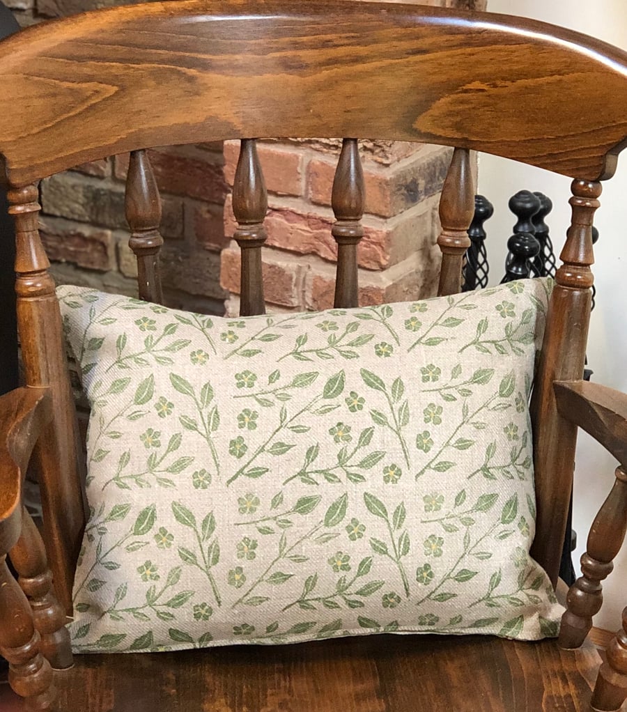 Decorative Hand Printed Cushion- Trailing Jasmine