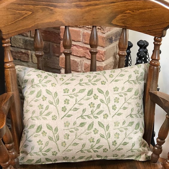 Decorative Hand Printed Cushion- Trailing Jasmine