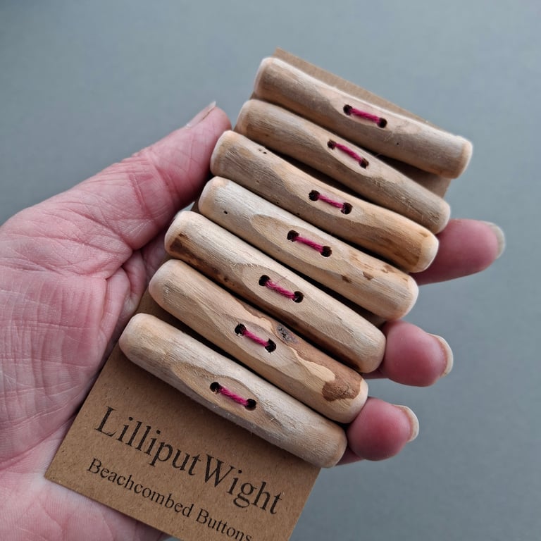 Seven driftwood toggle buttons