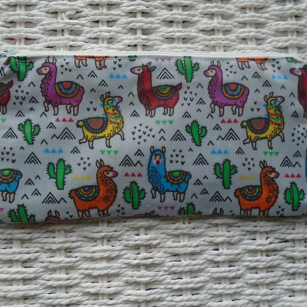 Llama Alpaca Themed Pencil Case 