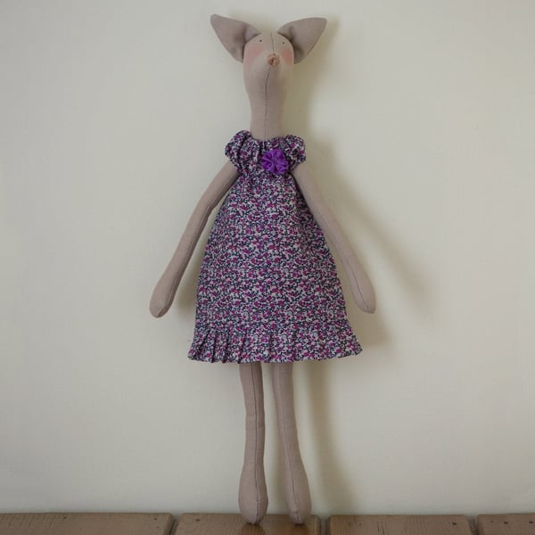 Miss Marianne Fox, a Tilda style Fox figure based on Jane Austen's novels