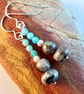 Amazonite And Larvikite Earrings With Sterling Silver - Handmade In Devon - Image 9