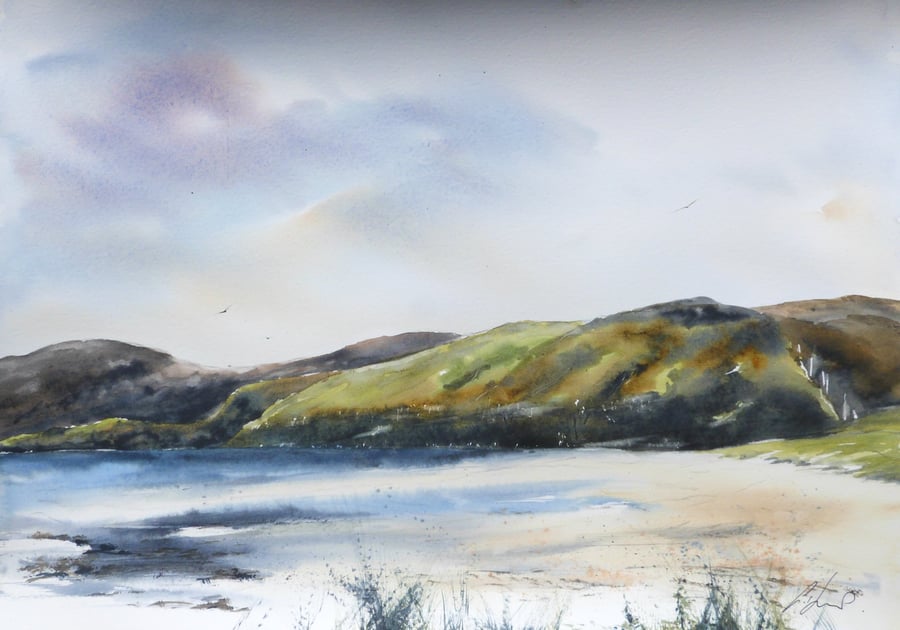 Calgary Beach, Mull. Original Watercolour Painting.