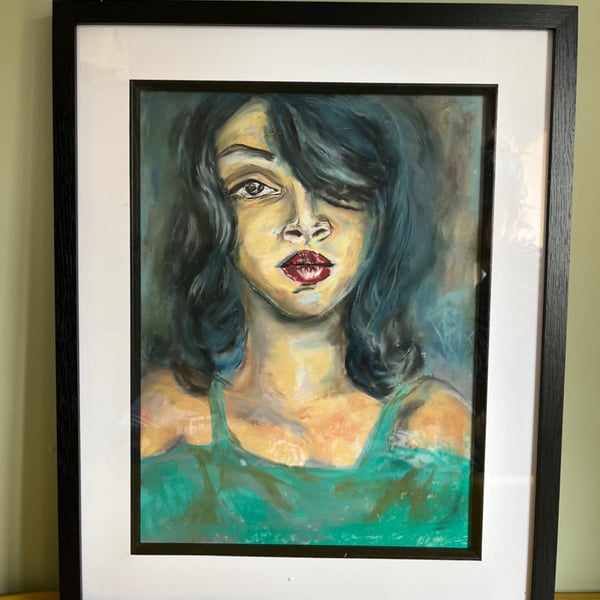 Soft pastel painting of a woman
