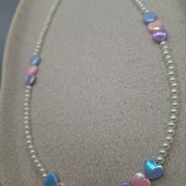Pastel Pearl Heartshine Necklace