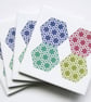 4 x Pastel Hexagon Pattern Ceramic Tile Coasters with Cork Backing - Image 2