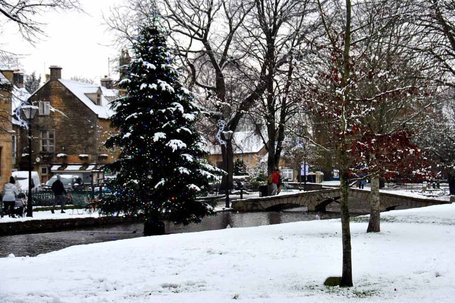 Bourton On The Water Christmas Tree Photograph Print
