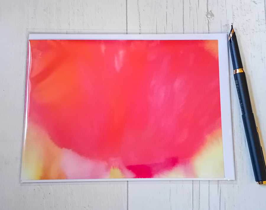 Flower card. Poppy card. Blank greetings card. Any occasion card.