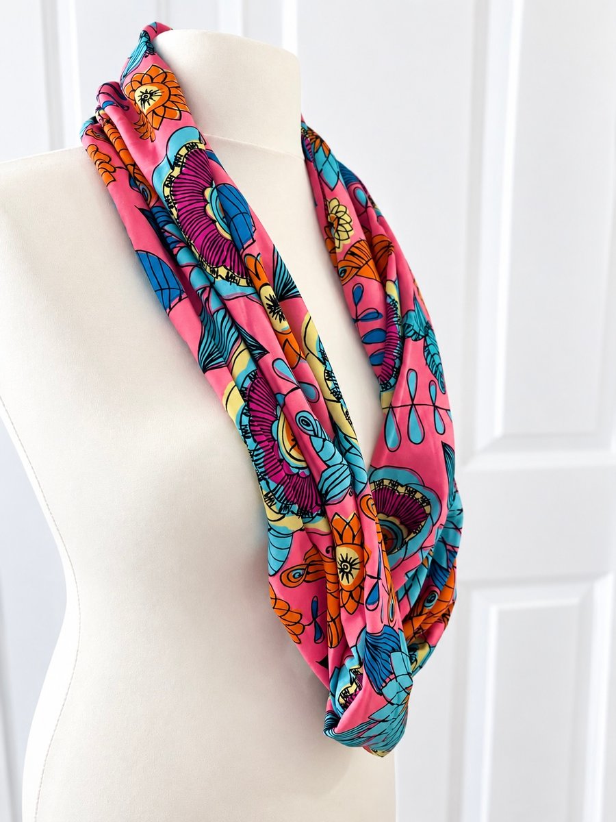 Bold & Vibrant Pink Infinity Scarf 