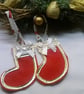 Christmas Stocking Red Felt Tree Decoration set of two  - Image 2