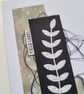 Mixed Media Art Greeting Card - Botanical Silhouette and Thread Panel - Image 6