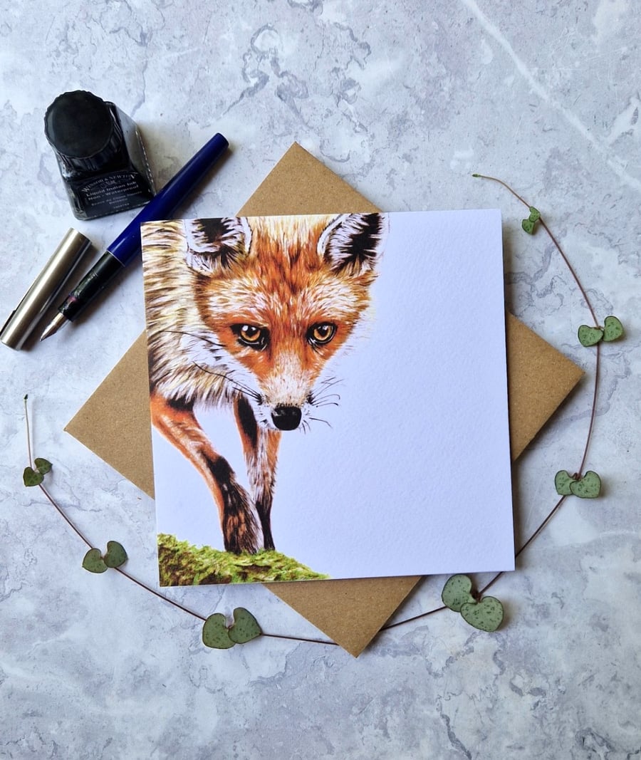 Fox Greetings Card - Blank Inside