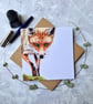 Fox Greetings Card - Blank Inside - Image 1