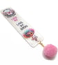 Handmade Bookmark in Pearl White with Ghost and Rainbow Girl - Image 1