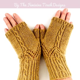 Fingerless Gloves Knitting Kit - Wool & Alpaca  WHITE ONLY - Seconds Sunday