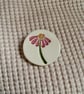 Handmade Ceramic Echinacea brooch, Hand Made Pottery Badge - Image 3