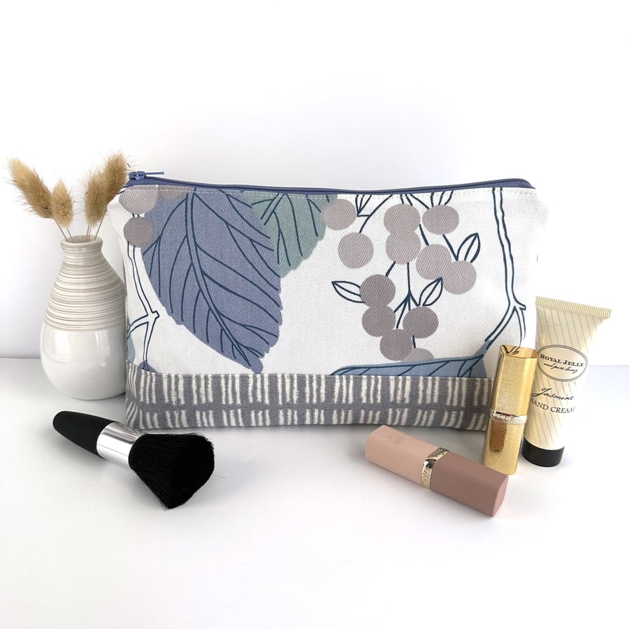Large Make up Bag with Leaves and Berries Folksy