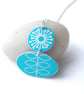 Flower necklace in turquoise 