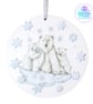 Polar bear mixed media hanging decoration. Polar bear ornament.  - Image 8