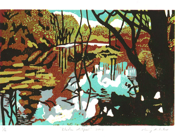 Millpool original linocut (brown)