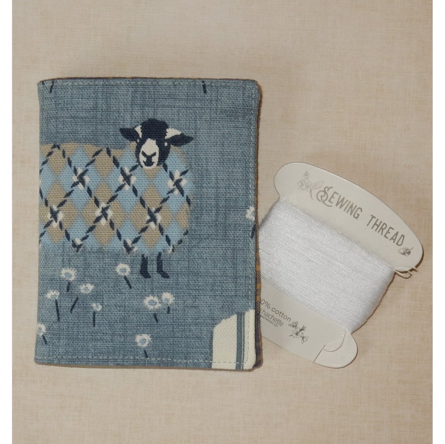 Needle case - cute sheep on blue background