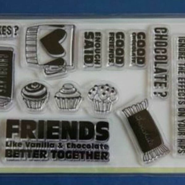 NEW Inkadinkado Eat Cupcakes Clear Stamp Set