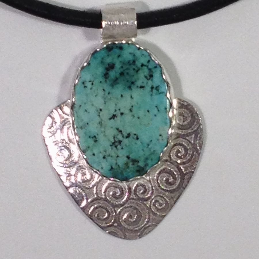 Jazz age turquoise pendant