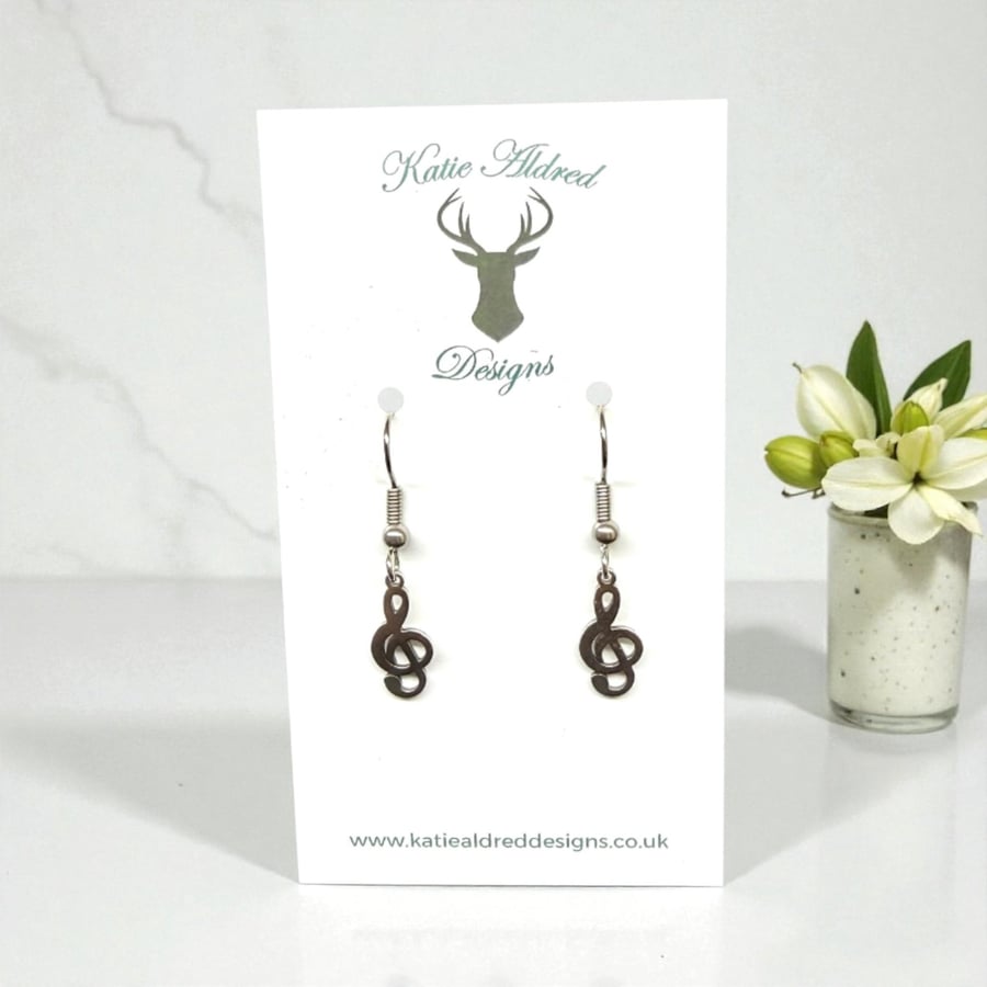 Charm Earrings - Treble Clef