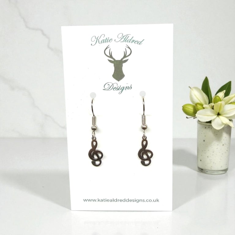 Charm Earrings - Treble Clef