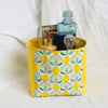 Oh What A Lemon Oilcloth Box, Storage Box, Easy Clean Basket, Gift Ideas.