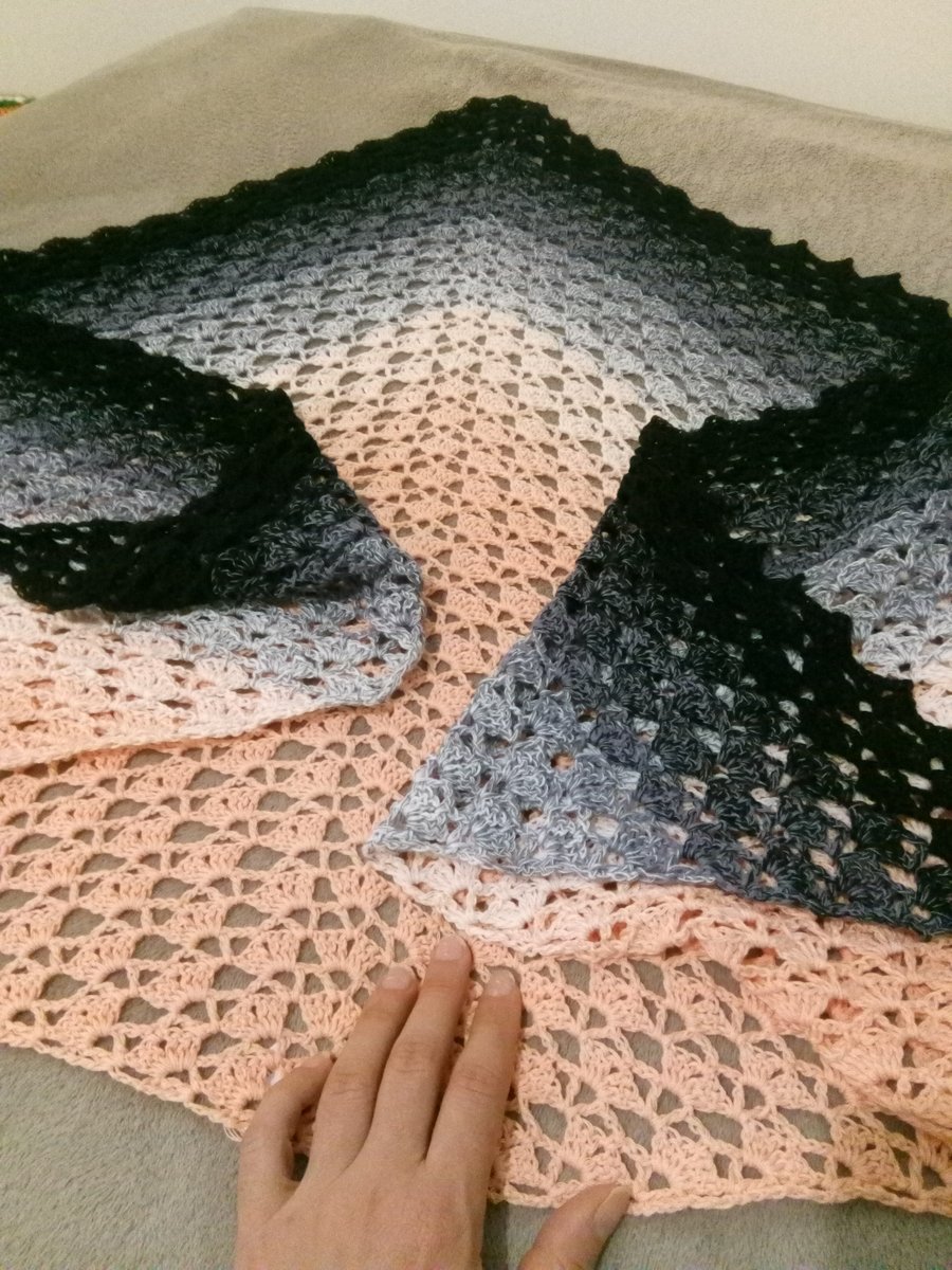 Elegant crochet triangle shawl