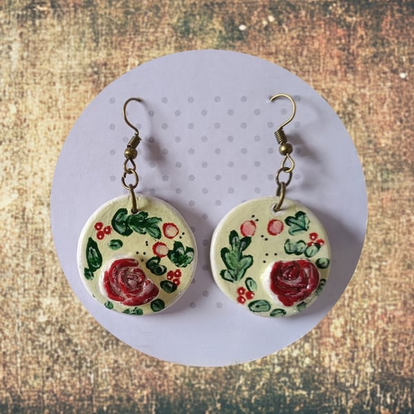 Ditsy rose earrings 