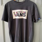 Hand-Embroidered Black Vans T-Shirt – One-of-a-Kind