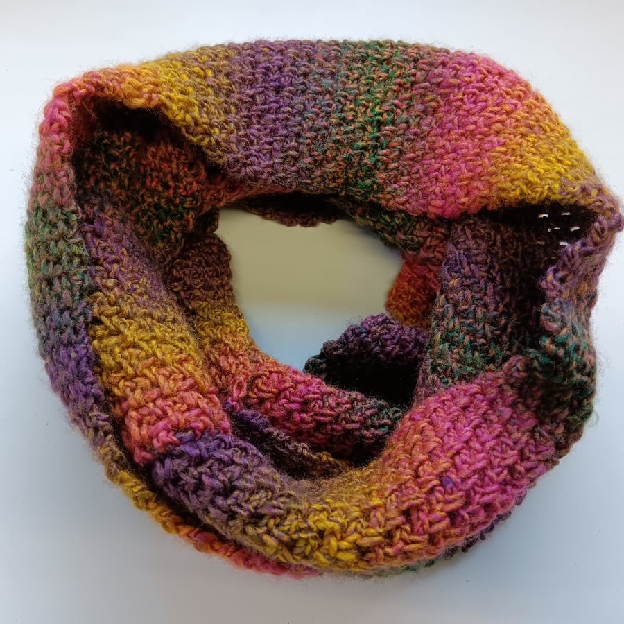 Crochet Infinity Scarf (Rustic Sunset) - cosy and stylish!