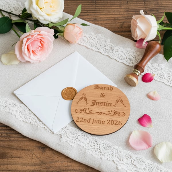Set of 6 Drink Coasters for Personalisation. Steamed Beech 