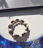 Beige Bead and Black Haematite Memory Wire Bracelet - Image 5