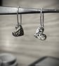 Hammered Heart Sterling Silver Hook wire Drop Earrings
