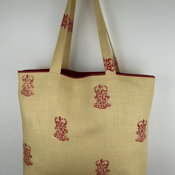 Heavy LinenTote - Large shopping bag - Fully lined Tote - Long Handled Tote