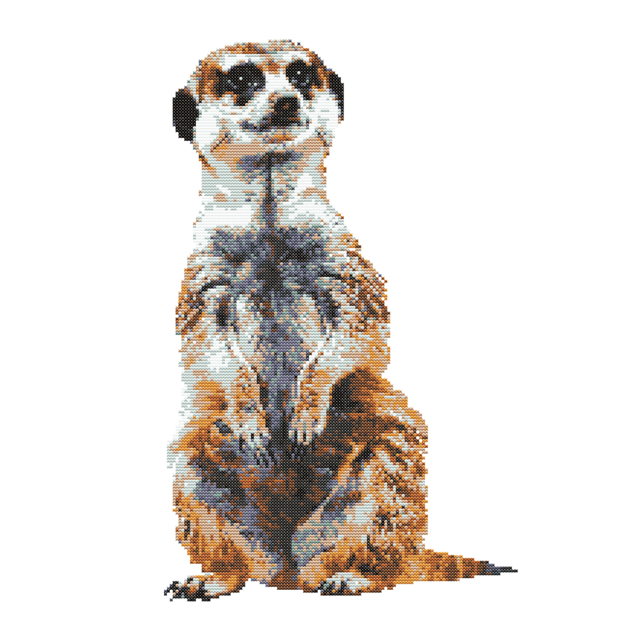 CUTE MEERKAT - Cross Stitch Pattern - Cross Stitch Chart