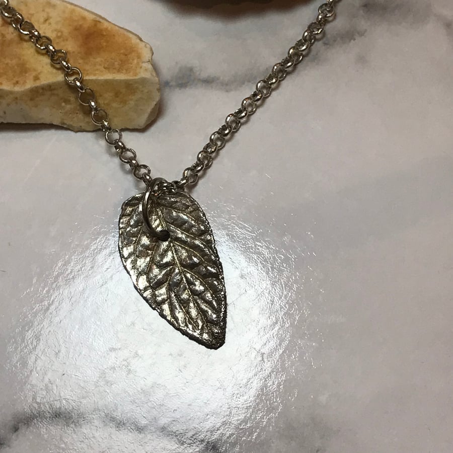 Leaf Pendant Made From Recycled Silver