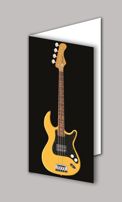 Electric Bass Guitar music greeting card