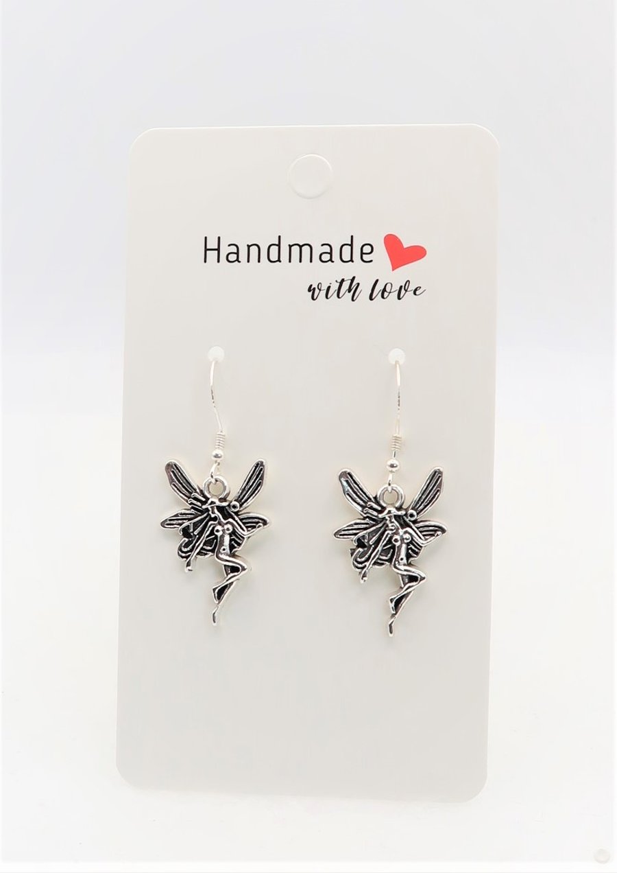 Sterling Silver Fairy Earrings.  Free UK Postage.