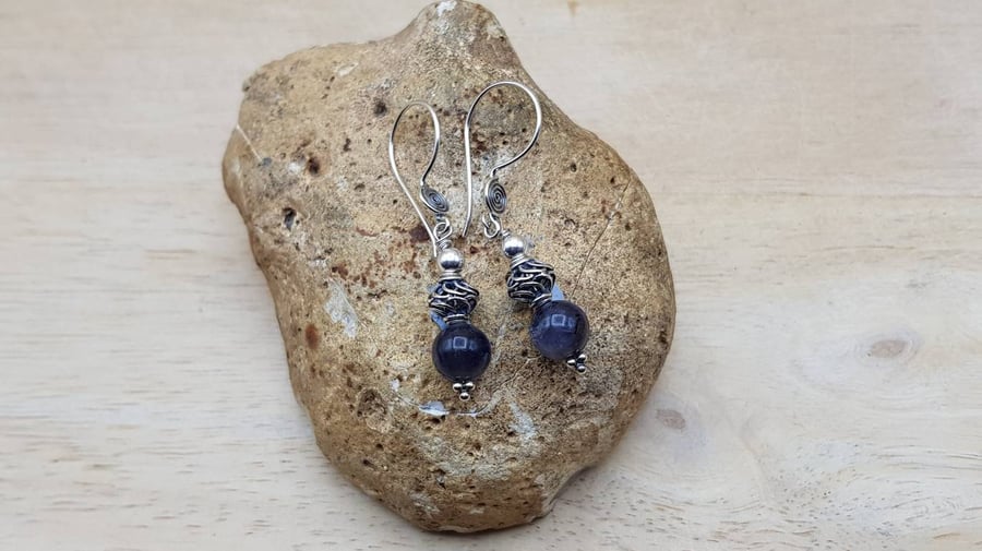 Iolite earrings.  21st anniversary gemstone