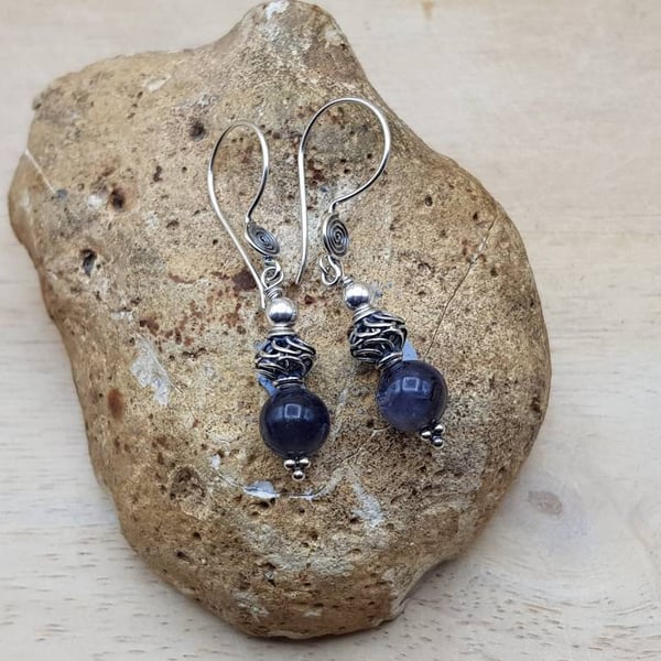 Iolite earrings.  21st anniversary gemstone