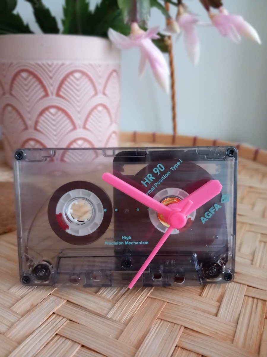 Personalized Cassette Tape Desk Clock, 1980s, customized gift