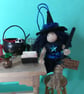 Dark Blue Witch Doll Hanging Decoration, Witch Core, Halloween Decoration - Image 3