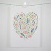SALE- Watercolour floral heart A5 print