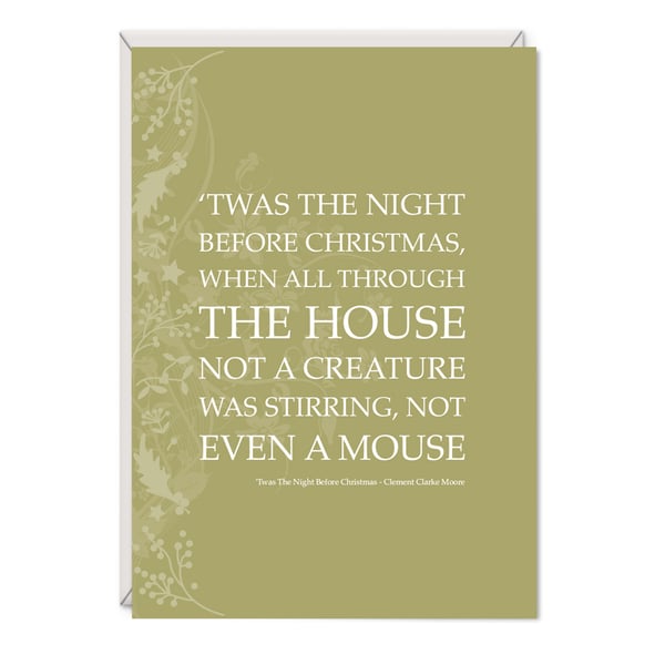 Twas the Night Before Christmas Greetings Card – Clement Clarke Moore