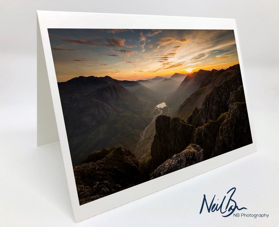Glen Coe Aonach Eagach - Scotland Greeting Card by Neil Barr