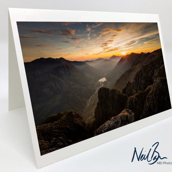 Glen Coe Aonach Eagach - Scotland Greeting Card by Neil Barr